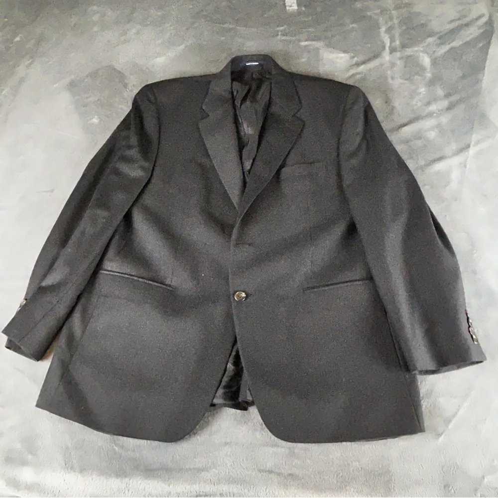 Chaps Ralph Lauren Blazer Mens 46R‎ Charcoal Gray Wool VTG Sport Coat 2 Button